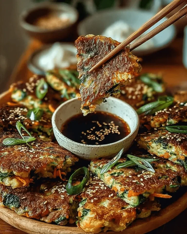 Crispy Vegetable Pancakes with Asian Dipping Sauce