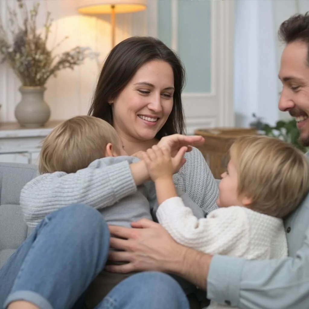 Shary with her husband and kids