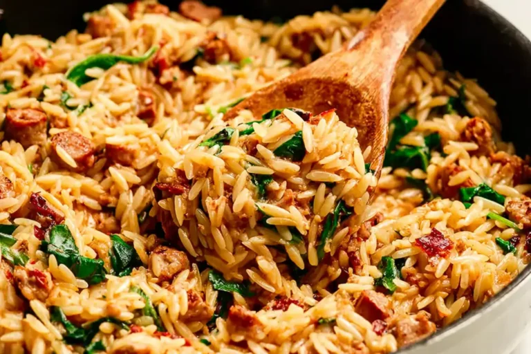 One-Pan Creamy Smoked Sausage Orzo
