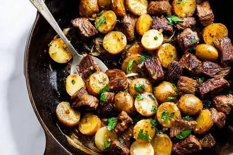 15-Minute Garlic Butter Steak Bites & Potatoes