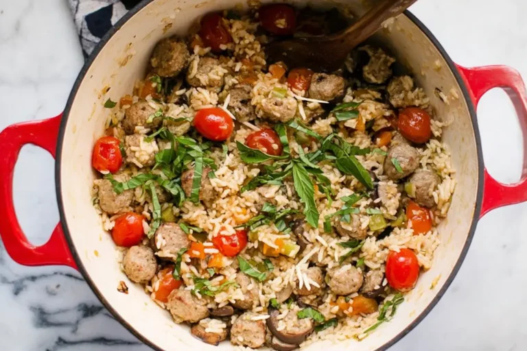 One-Pot Sausage & Veggie Rice Skillet