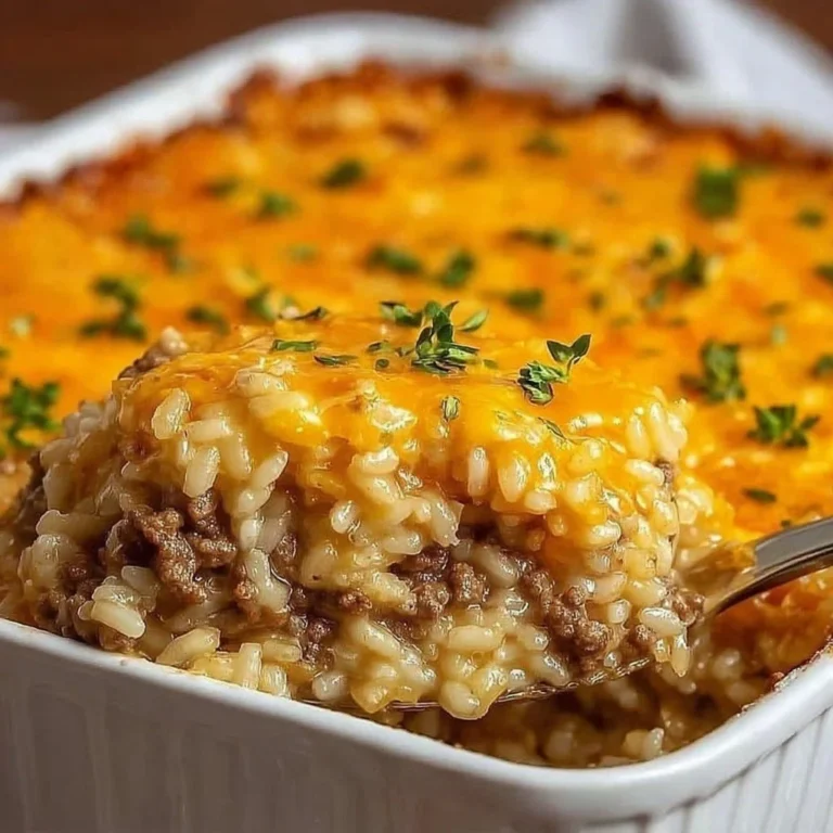 Cheesy Ground Beef and Rice Casserole