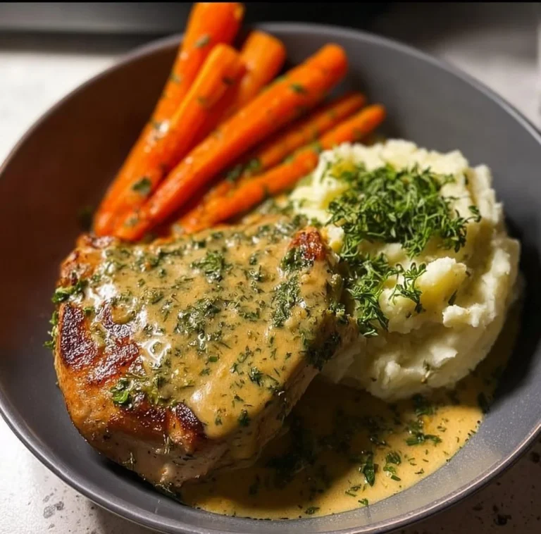 Creamy Herb Chicken with Mashed Potatoes & Glazed Carrots: A Complete Comfort Food Dinner