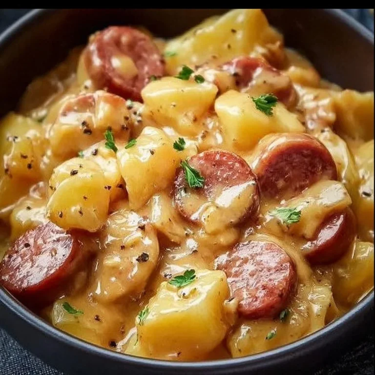 Crockpot Cheesy Potatoes and Kielbasa