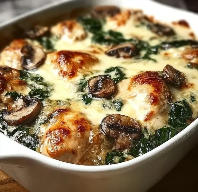 Delicious Low-Carb Chicken Spinach Mushroom Bake for Easy Dinners