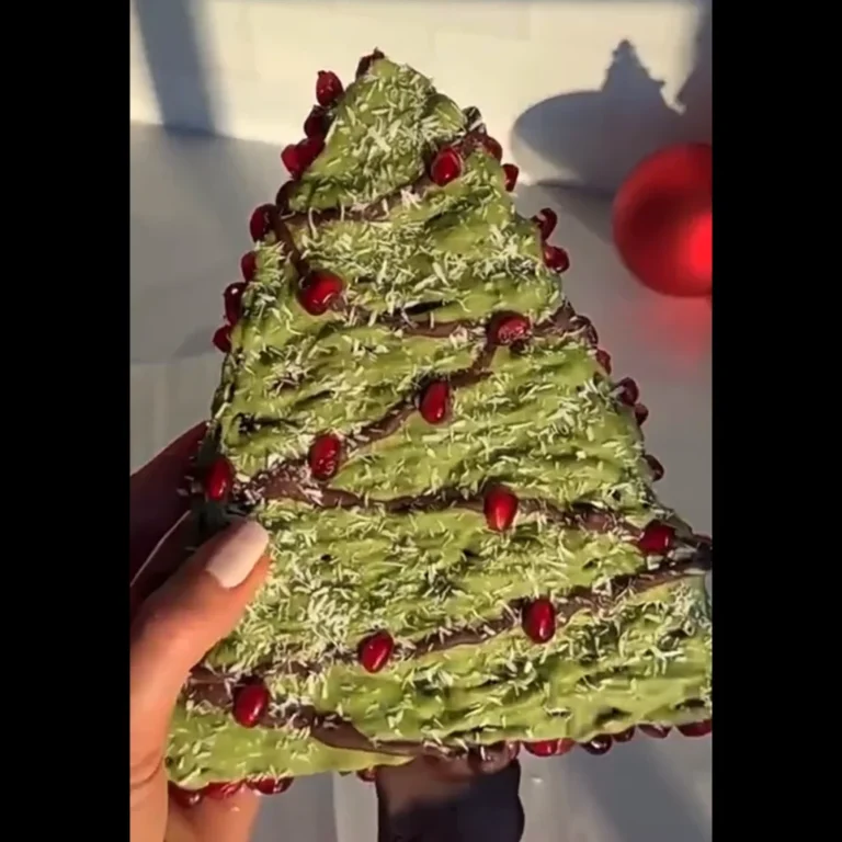 Pomegranate Matcha Christmas Tree (Festive No Bake Treat)