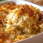 French Onion Chicken Orzo Casserole