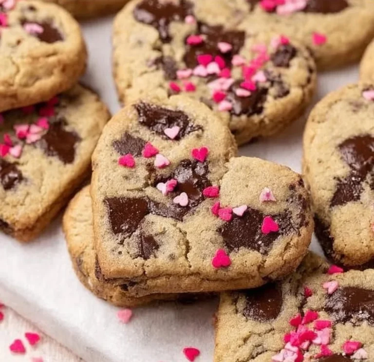 Heart Shaped Chocolate Chip Cookies