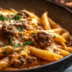 High Protein Creamy Beef Pasta