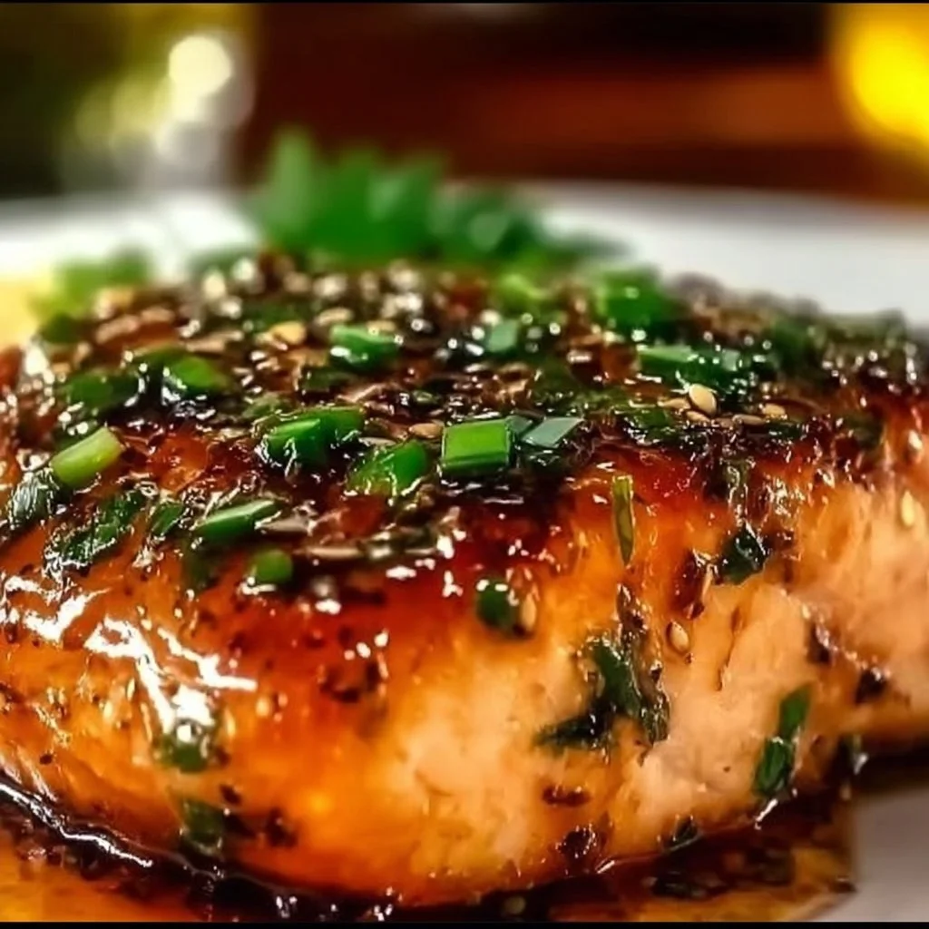 Delicious plate of Honey Soy Glazed Salmon with vegetables