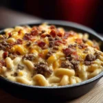 Loaded Bacon Cheeseburger Alfredo Pasta