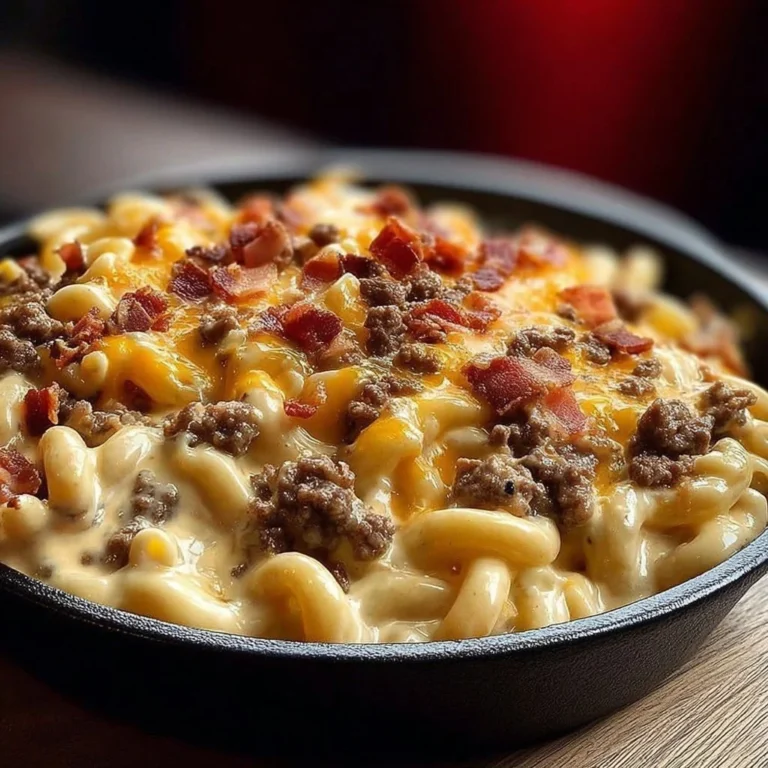 Loaded Bacon Cheeseburger Alfredo Pasta