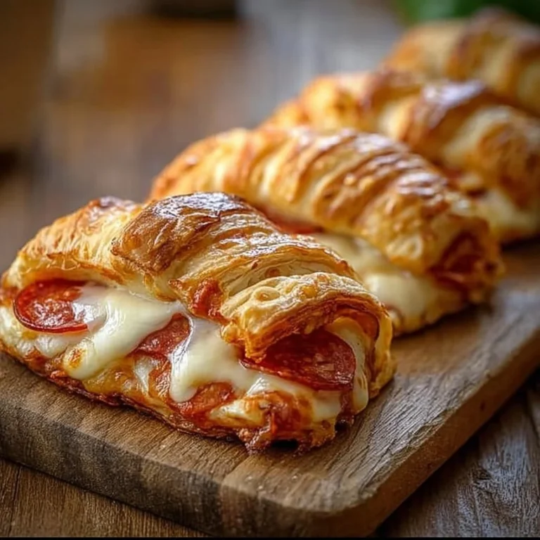 Mozzarella Pepperoni Croissant Rolls with Marinara