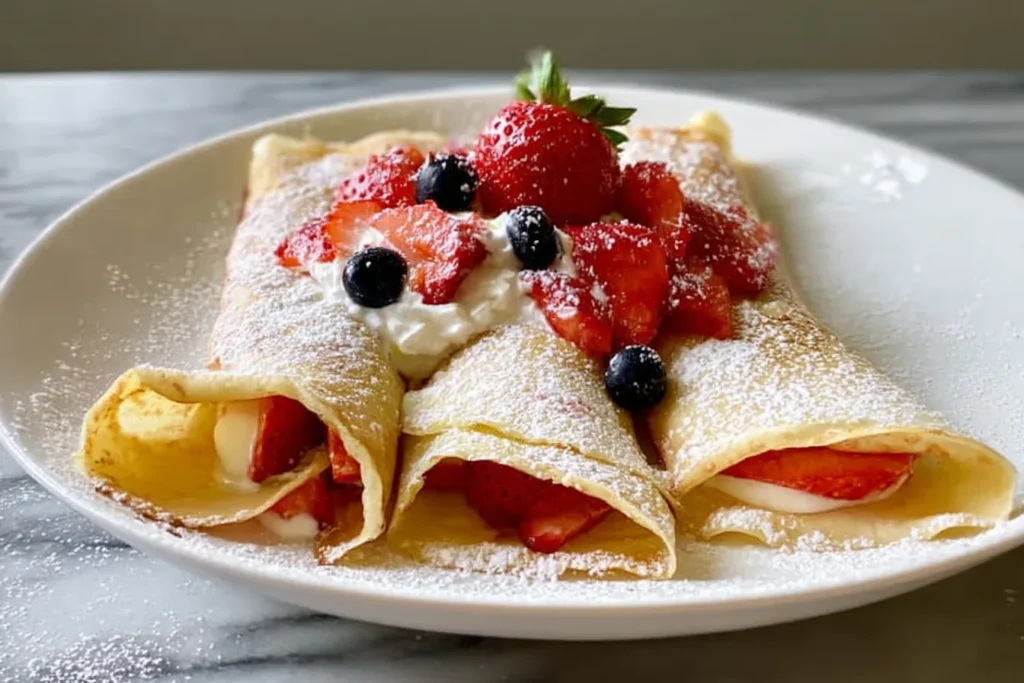 Strawberry Cheesecake Pancake Mix Crepes