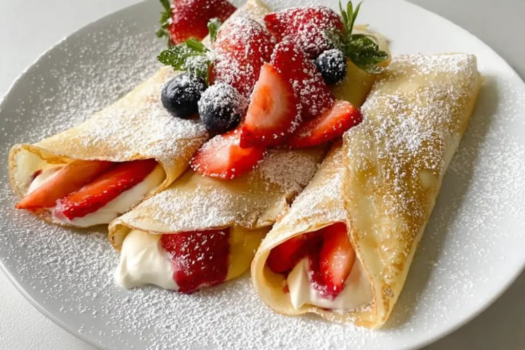 Strawberry Cheesecake Pancake Mix Crepes