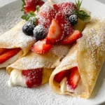 Strawberry Cheesecake Pancake Mix Crepes