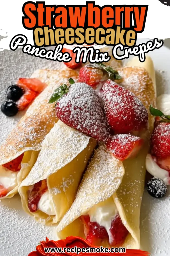Strawberry Cheesecake Pancake Mix Crepes