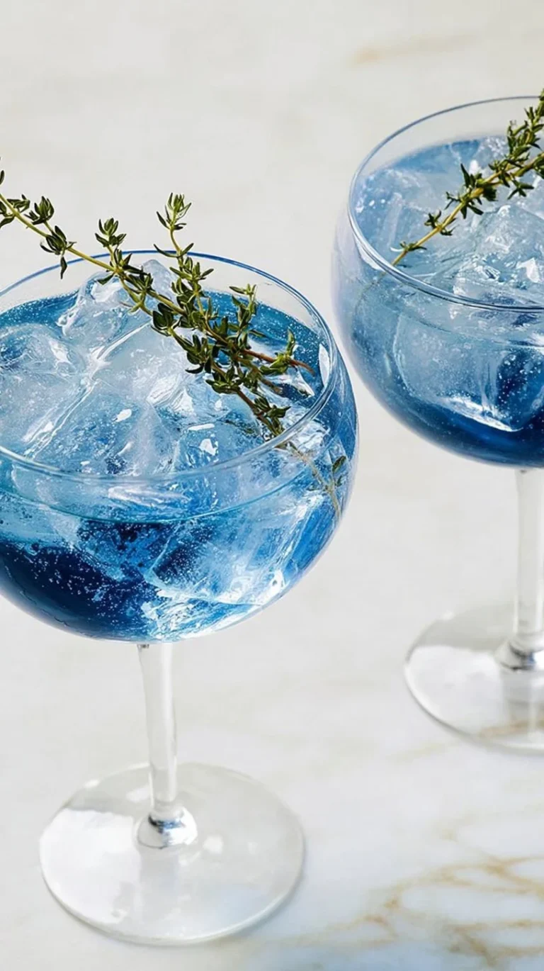 Sky Blue Sparkling Grape Mocktail with Citrus and Tonic