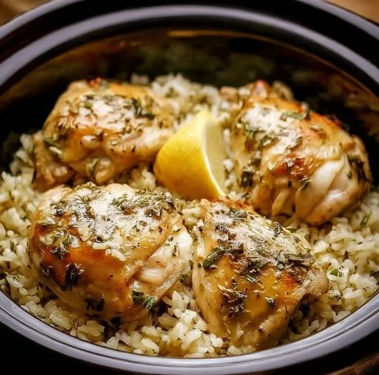 Slow Cooker Lemon Herb Chicken and Rice