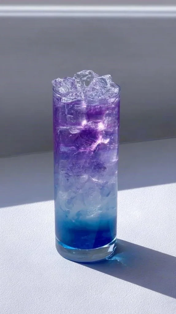 Sparkling Ocean Mocktail with vibrant colors in a glass