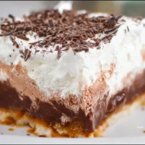Delicious Chocolate Delight dessert recipe with creamy layers of chocolate.