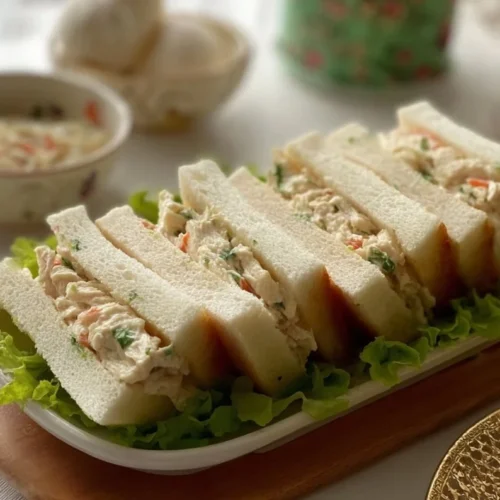 Cold chicken mayo sandwich with fresh ingredients and creamy mayo