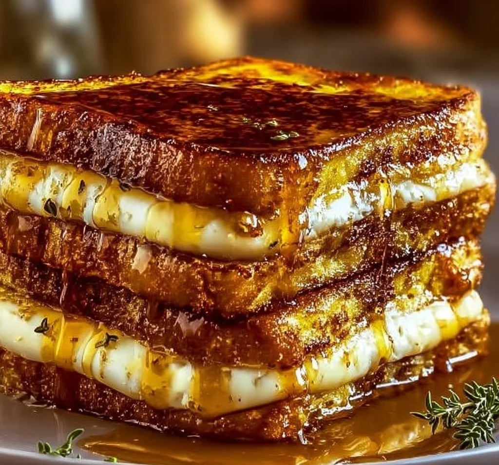 Delicious Crème Brûlée French Toast topped with caramelized sugar and fresh berries.