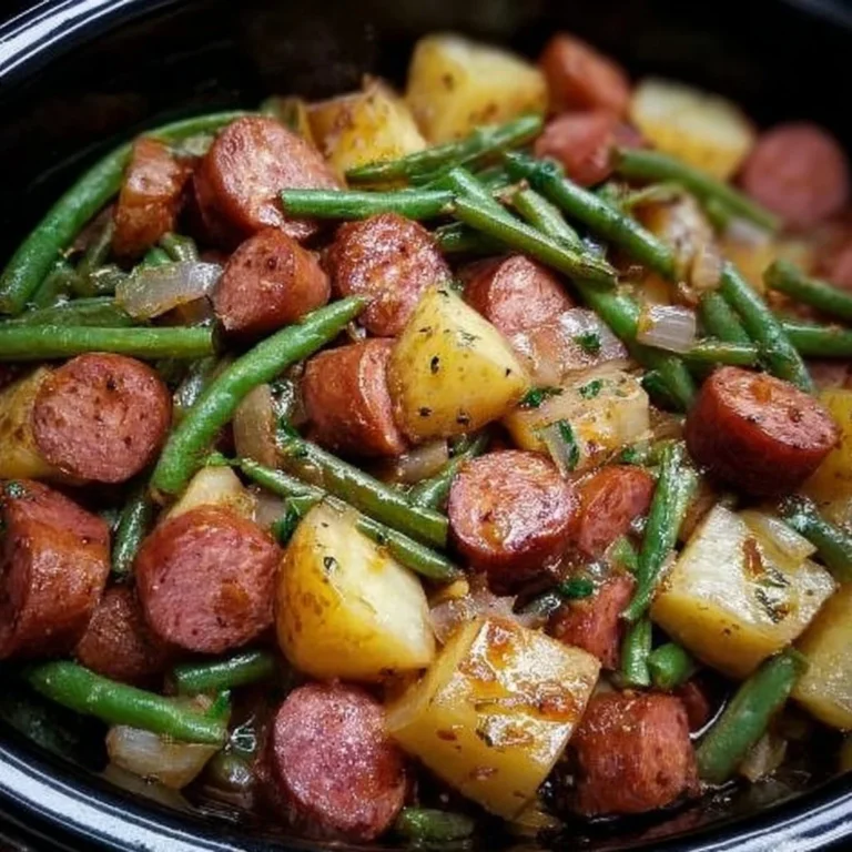 Crockpot Kielbasa and Green Beans