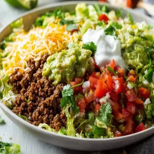 Easy low carb burrito bowl packed with protein for a quick breakfast