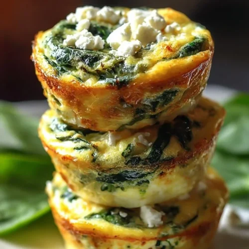Egg muffins with spinach and feta, a healthy breakfast option
