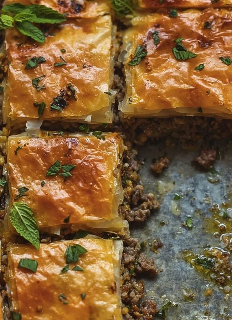 Egyptian beef goulash (phyllo beef pie)