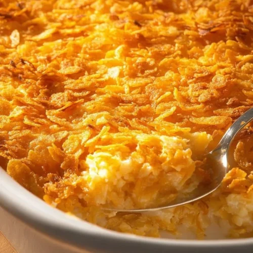 Delicious Grandma's Hash Brown Casserole served in a dish