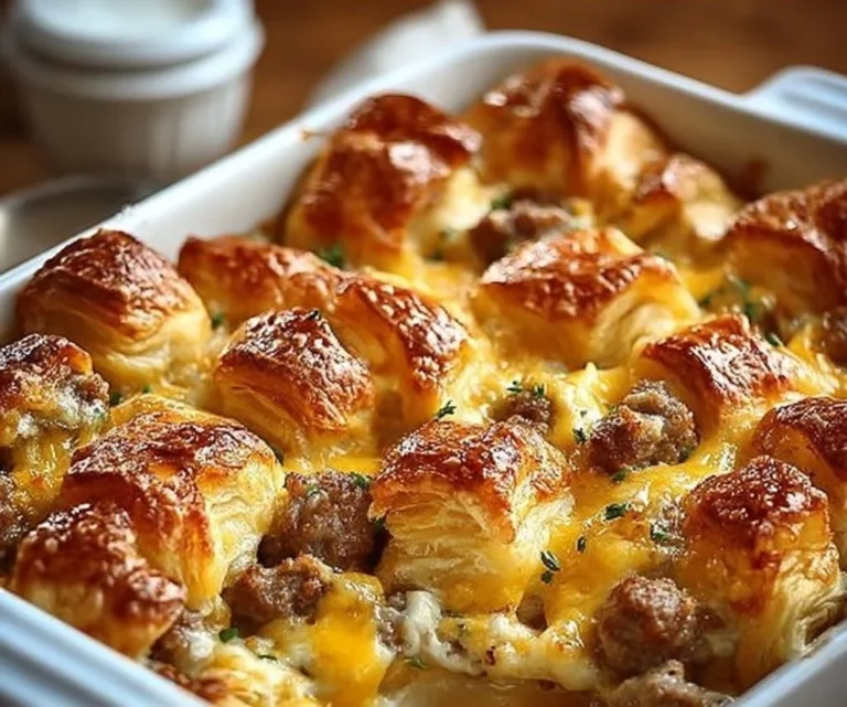 Overnight Croissant Breakfast Casserole