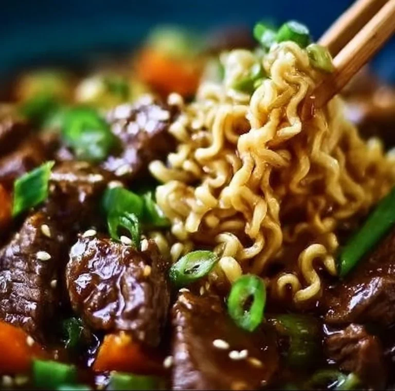 Slow Cooker Beef Ramen Noodles