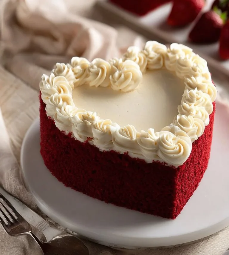 Strawberry Red Velvet Heart Cake