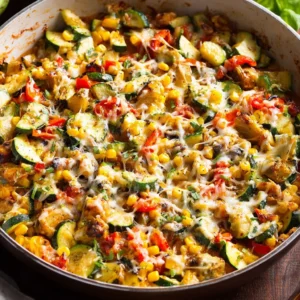 Tex Mex Chicken and Zucchini dish served on a plate