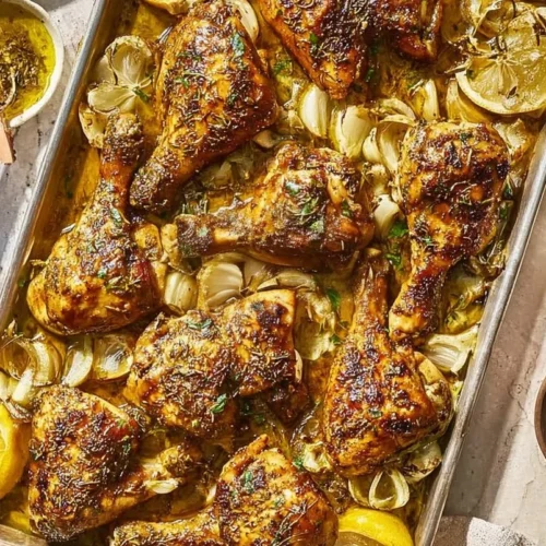 Delicious thyme chicken recipe freshly cooked and garnished