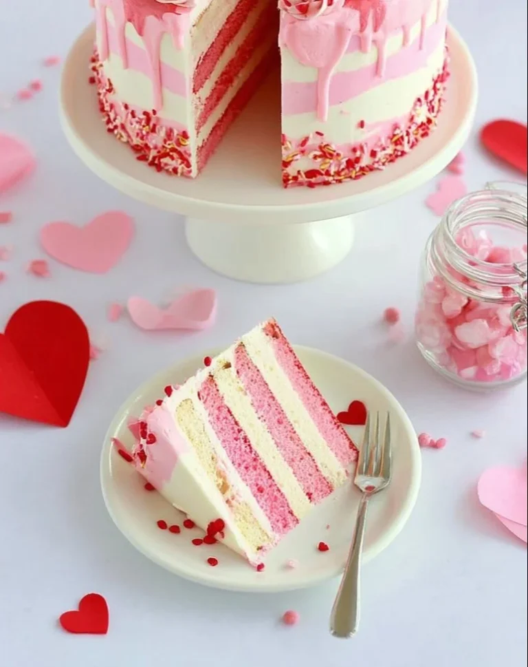 Valentine’s Day Buttermilk Cake with Sprinkles