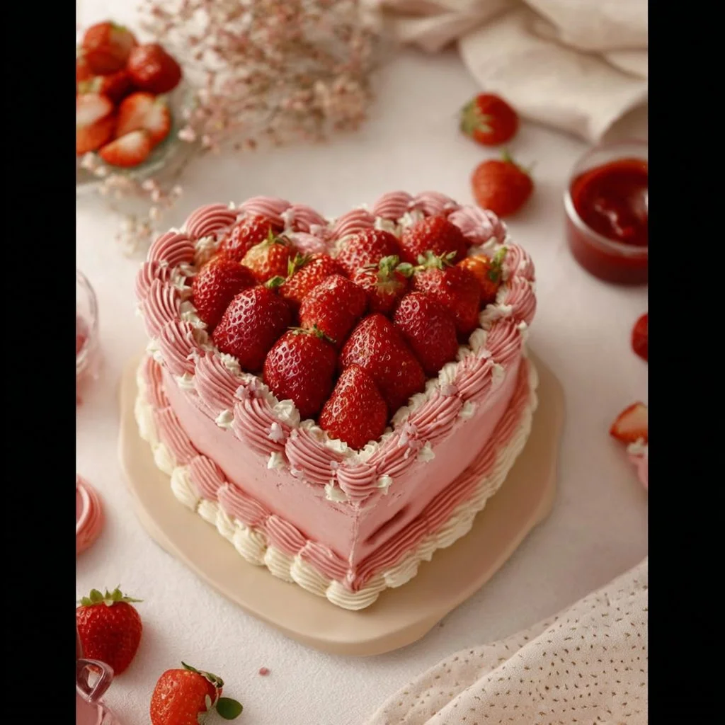 Vegan Heart Shaped Cake