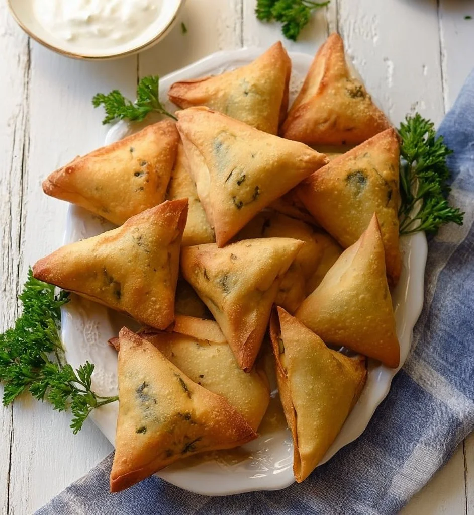Authentic Lebanese Spinach Pies (Fatayer) with fresh spinach filling
