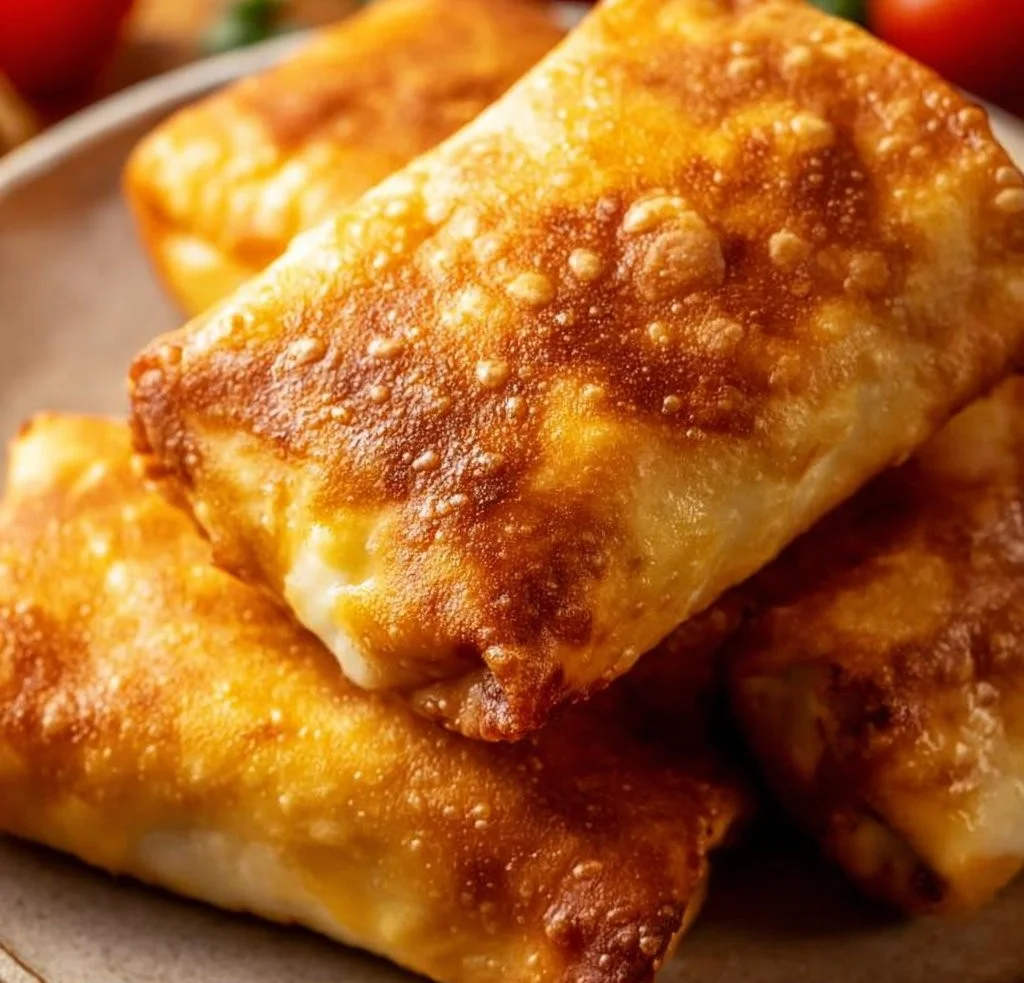 Delicious Beef and Cheese Chimichangas served on a plate