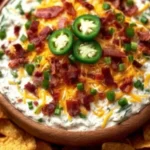 Delicious Cowboy Crack Dip served with tortilla chips