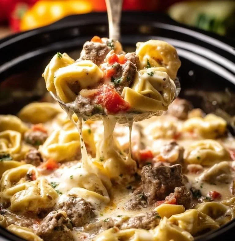 Crock Pot Cheesesteak Tortellini