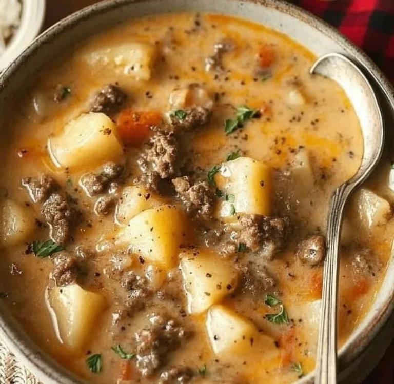 Crockpot Creamy Potato & Hamburger Soup