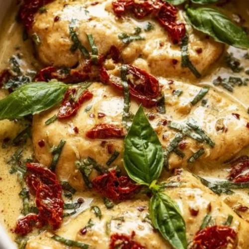 Delicious Crockpot Marry Me Chicken served with fresh herbs and creamy sauce