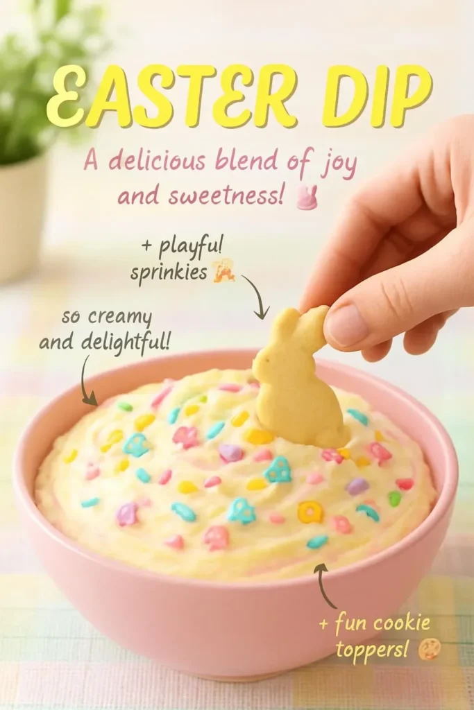 Delicious Easter Dip served in a festive bowl garnished with herbs