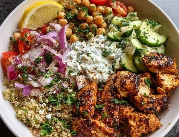 High-Protein Mediterranean Chicken Bowls