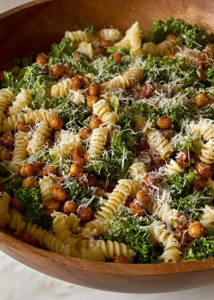 Kale Pasta Caesar Salad