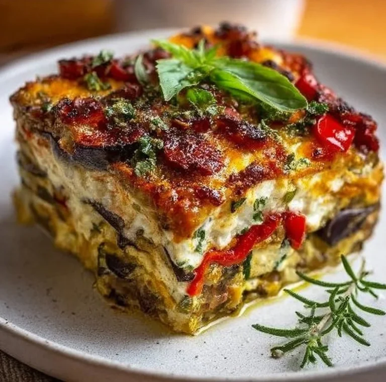 Layered Mediterranean Vegetable Lasagna with Creamy Ricotta