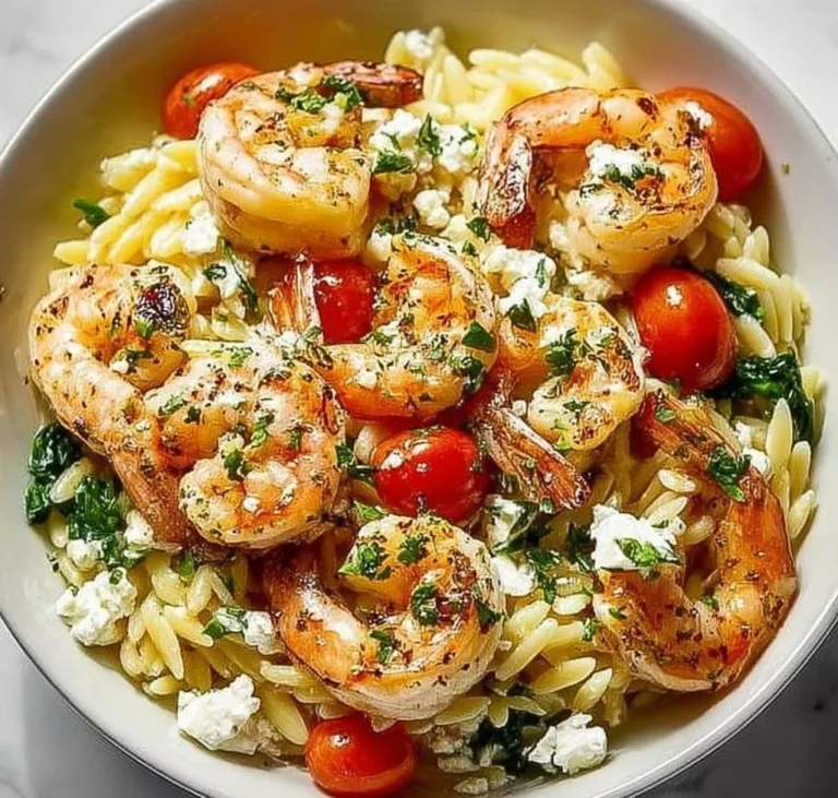 Lemon Feta Orzo Shrimp: A Bright and Refreshing Delight